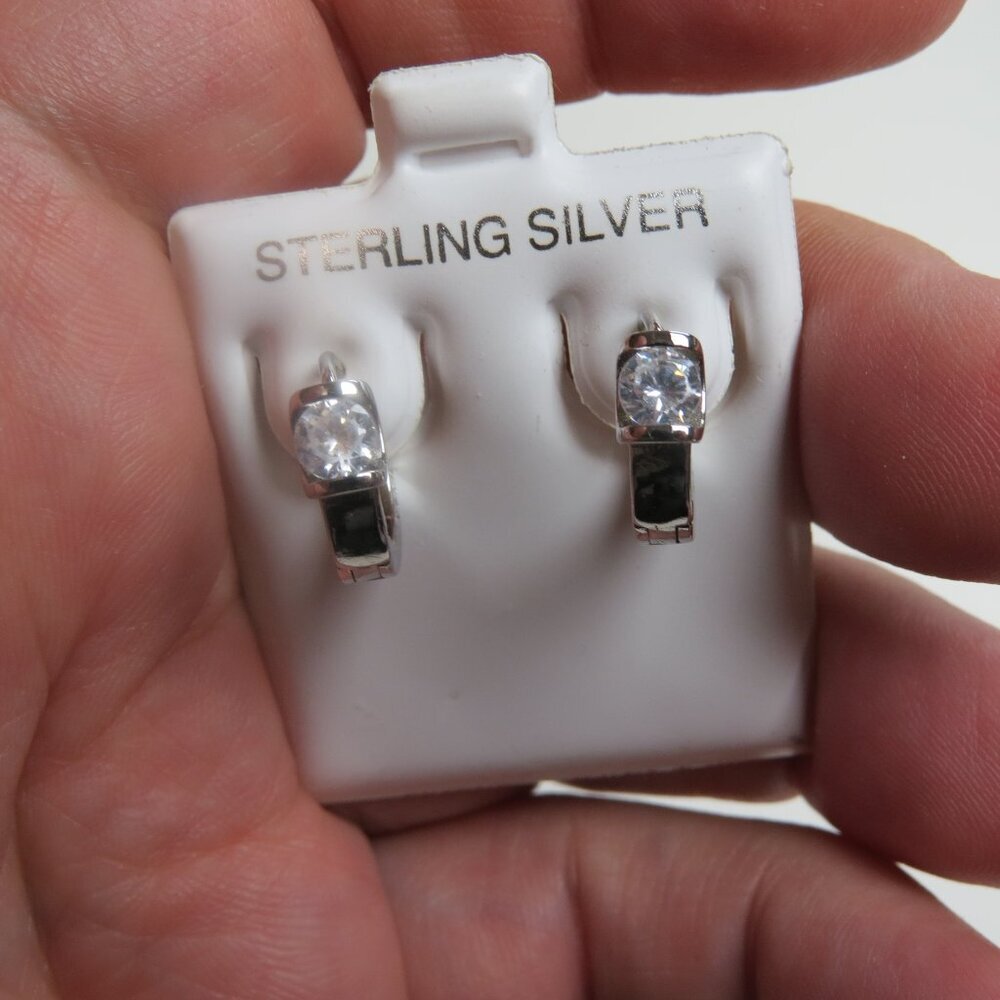 Sterling Silver Earring Hand Crafted Huggies Hoops